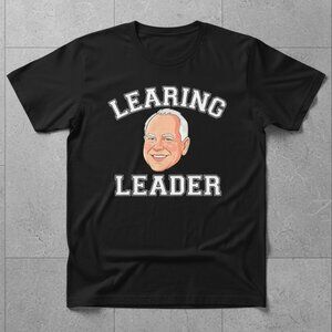 Leering Leader Funny Political Parody Graphic Tee – Humor Black T-Shirt